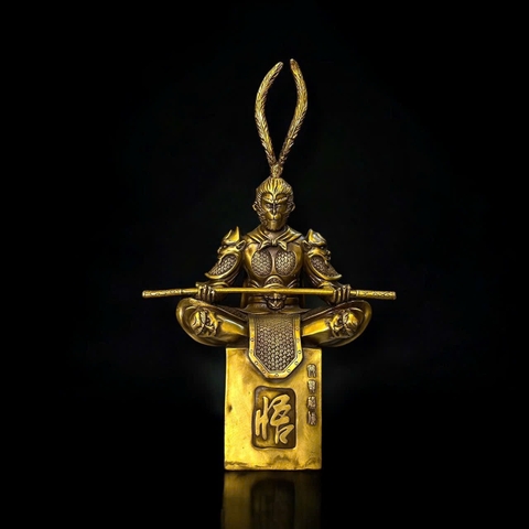 Tượng Mỹ Hầu Vương Ngồi Thiền Bằng Đồng