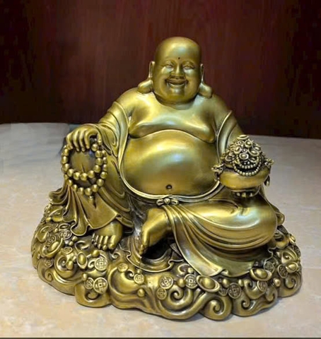 Tượng Di Lặc Cầm Hũ Vàng Bằng Đồng | Chiêu Tài, Giữ Lộc, Hoan Hỷ