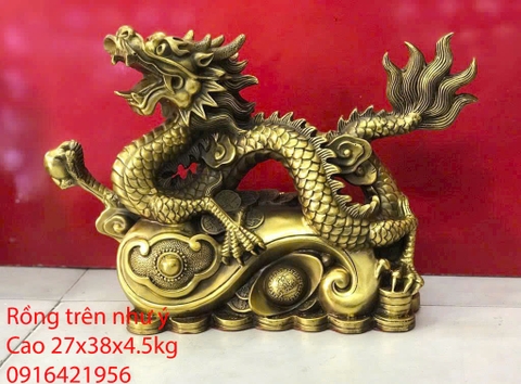 Tượng Rồng Bằng Đồng – Rồng cưỡi gậy như ý