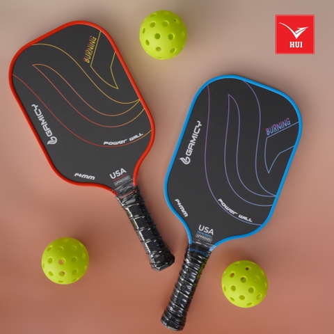 Vợt Pickleball Gamicy Burning viền dày 14mm Carbon T300