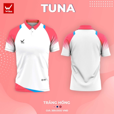 Áo Polo Wika Tuna màu Trắng hồng