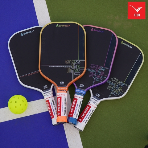 Vợt Pickleball Gamicy Cross 3 lớp carbon Fiber T1000 cao cấp, siêu cứng và nhám công nghệ lõi trợ lực x2 Dual FEC G-Pro Series 16mm