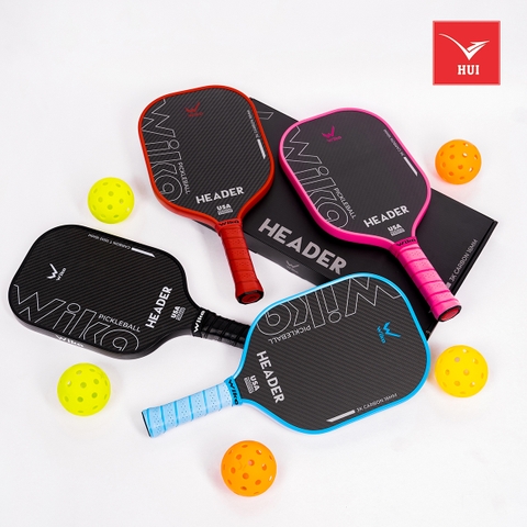 Vợt Pickleball Wika Header - Carbon T1000 cao cấp siêu nhám vân 3K - chiều dày viền 16mm