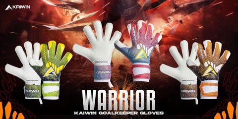 Găng tay thủ môn Kaiwin WARRIOR - Mút Latex Grippy từ Đức (dày 4mm)