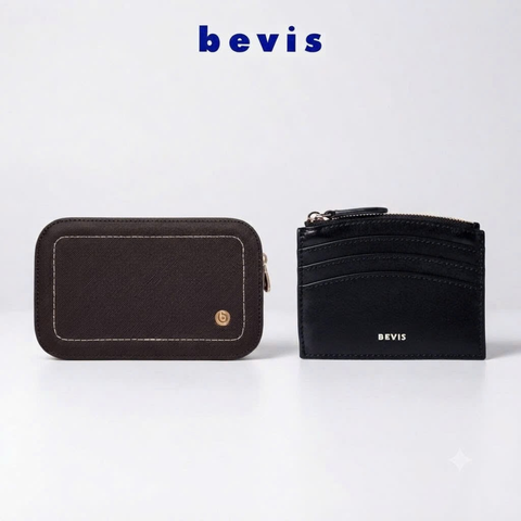 BEVIS OFFICE – Combo Túi Đeo Chéo Da Bò Saffiano + Ví Đựng Card BEVIS | Set Phụ Kiện Công Sở  Cao Cấp