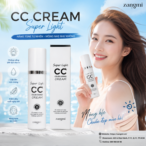 Kem Nền CC ZANGMI Super Light Tone 19 –  Nâng Tông Trắng Da Kiềm Dầu Trang Điểm Dự Tiệc