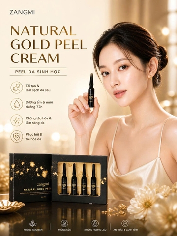Peel Vi Kim Sinh Học Vàng 24K Zangmi Natural Gold Peel Cream - Kem Peel Da Qua Đêm Không Rửa Lại Cao Cấp (Hộp 4 Tuýp)
