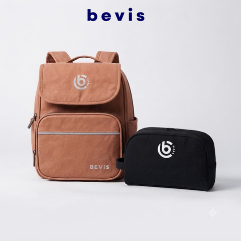 BEVIS CAMPUS Combo Balo Đi Học + Túi Mini Chống Nước BEVIS | Set Balo Sinh Viên Nam Nữ Tiện Dụng