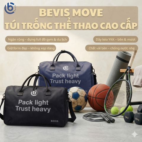 BEVIS MOVE – Túi Trống Thể Thao Vải Cao Cấp | Túi Gym & Túi Du Lịch Tiện Lợi