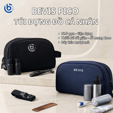 Túi Cầm Tay Mini BEVIS PICO - Túi Đựng Phụ Kiện Nam Nữ Vải phủ PVC Cao Cấp Chống Thấm Thời Trang