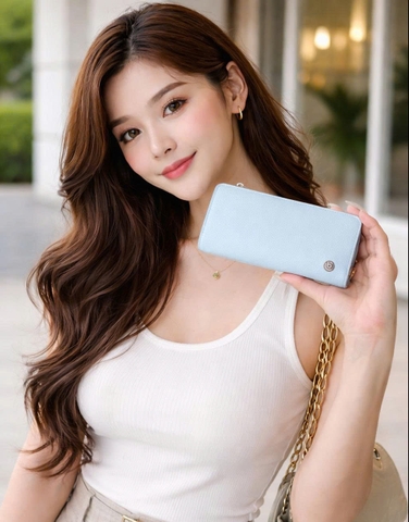 BEVIS SLIM PURSE – Ví Cầm Tay Da Bò Thật Phong Cách Hàn Quốc | Sang Trọng – Gọn Nhẹ – Tiện Dụng