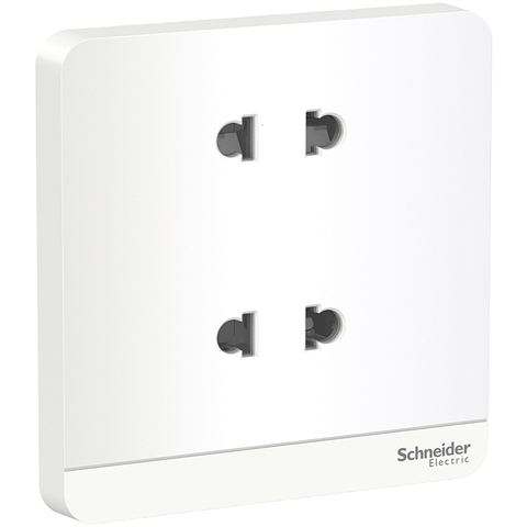 Bộ Ổ Cắm Đôi 2 Chấu 10A Màu Trắng Schneider  AvatarOn Mã E83426U2_WE_G19
