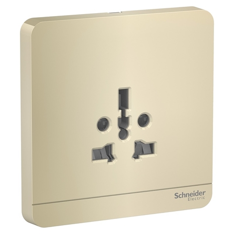 Bộ Ổ Cắm Đơn Đa Năng 16A Màu Vàng Ánh Kim Schneider AvatarOn Mã E83426TS_WG_G19