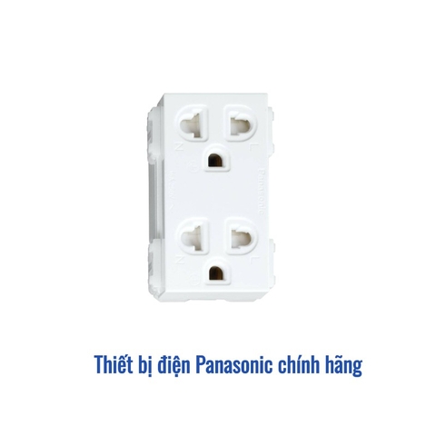 Ổ cắm đôi có màn che và nối đất Panasonic WEV1582-7SW - Loại bắt vít