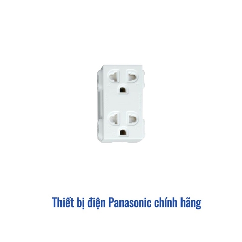 Ổ cắm đôi có màn che và nối đất Panasonic WEV1582SW - Dòng Wide