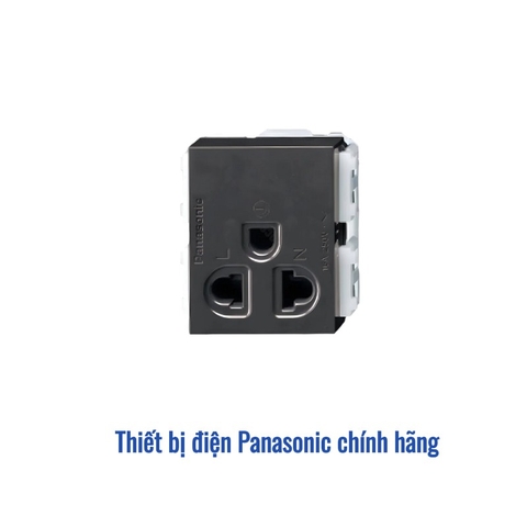 Ổ cắm đơn 3 chấu có màn che Panasonic WEV1181H - Màu Xám Ánh Kim