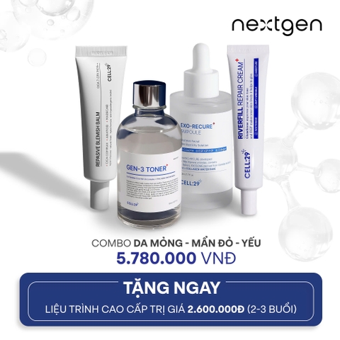 Combo chăm sóc da Cell29 dành cho DA MỎNG, MẨN ĐỎ, YẾU