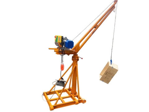 Combo cẩu xoay 360 độ 500 kg và tời nhanh xây dựng 35 mét/phút