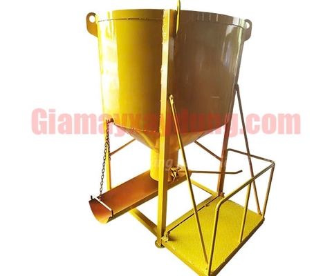 Phễu đổ bê tông 0.9 khối có máng xoay