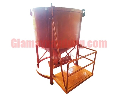 Phễu đổ bê tông 0.6 khối có máng xoay