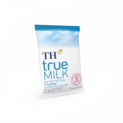 SỮA TƯƠI SẠCH ÍT ĐƯỜNG TH TRUE MILK BỊCH GIẤY 220ML KM