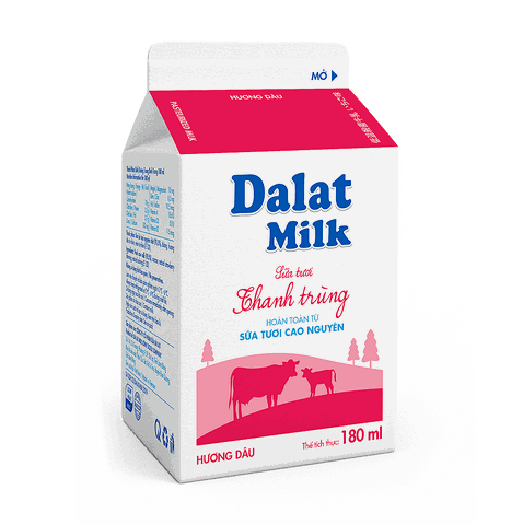 Sữa Tươi Thanh Trùng Hương Dâu 180ml