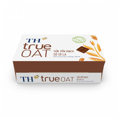 THÙNG 48 HỘP SỮA YẾN MẠCH SÔ CÔ LA TH TRUE OAT 180 ML