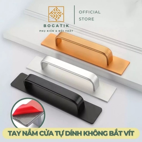Tay nắm cửa tủ ngăn kéo tay nắm tủ bếp dùng keo dính không bắt vít đục lỗ tiện lợi hợp kim nhôm chất lượng tốt