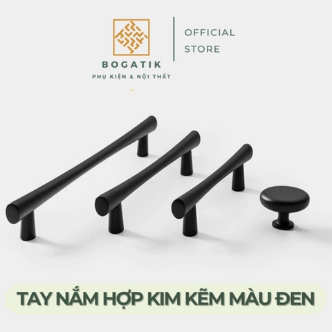 Tay nắm cửa tủ ngăn kéo tủ bếp hình chữ T chất liệu hợp kim kẽm màu đen kim hiện đại mã