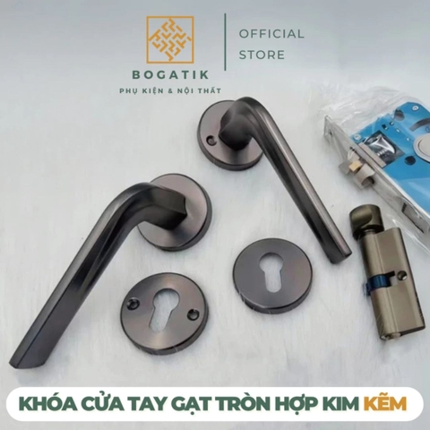 Khoá cửa phân thể, tay nắm cửa gạt OLIVER loại phổ thông dùng cho công trình, phòng ngủ