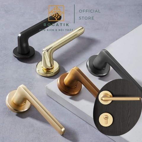 Tay nắm phân thể, khóa cửa tay gạt khóa cửa tròn AURA hợp kim nhôm, kiểu dáng hiện đại tối giản