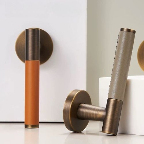 Tay nắm cửa gỗ, khóa cửa phân thể đồng thau cao cấp DR001