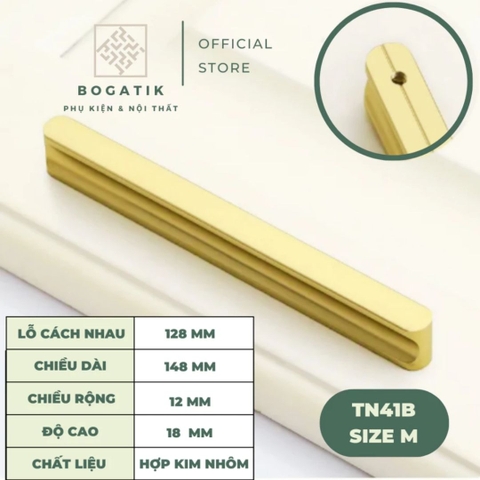 Tay nắm cửa tủ ngăn kéo tay nắm tủ bếp hợp kim nhôm hình chữ I màu vàng kim chất lượng cao