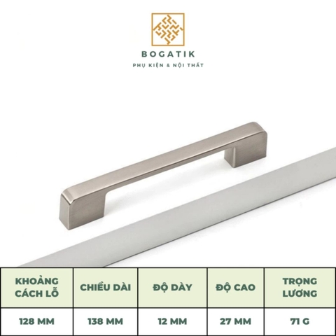 Tay nắm cửa tủ ngăn kéo, tay nắm tủ bếp hợp kim kẽm màu BẠC NIKEL nặng tay cao cấp và hiện đại