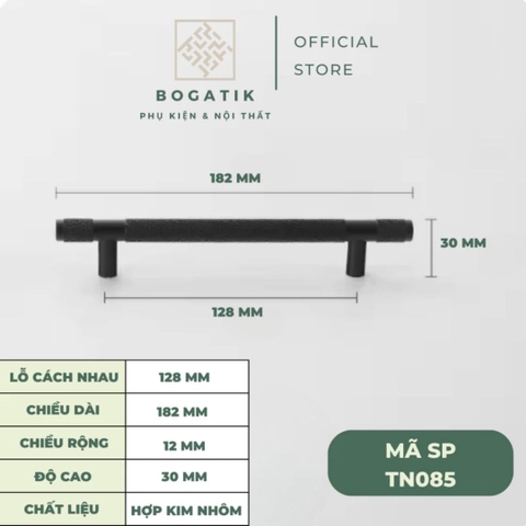 Tay nắm cửa tủ ngăn kéo, tay nắm tủ bếp chữ T hợp kim nhôm màu đen, vàng kim hiện đại mã TN08