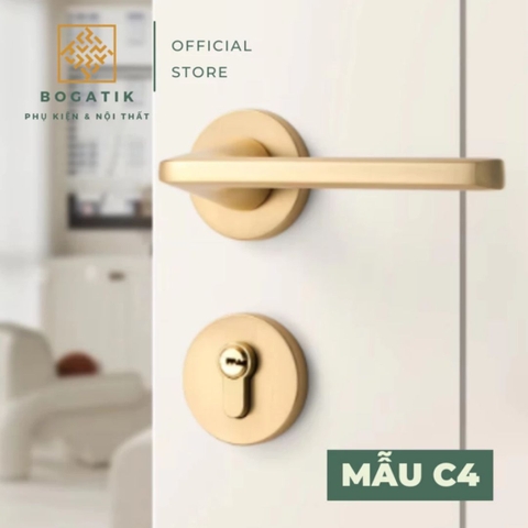 Tay nắm phân thể, khóa cửa tay gạt khóa cửa tròn AURA hợp kim nhôm, kiểu dáng hiện đại tối giản