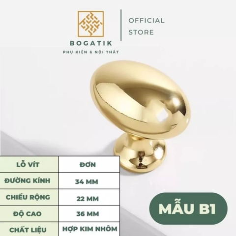 Núm tủ tay nắm cửa tủ ngăn kéo Bogatik núm tủ bếp chất liệu HỢP KIM NHIỀU MÀU hiện đại