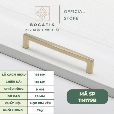 Núm cửa tủ ngăn kéo, tủ bếp hợp kim kẽm màu vàng kim nặng tay, cao cấp và hiện đại