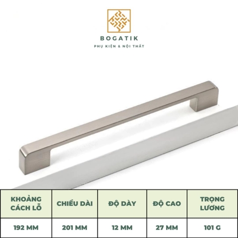 Tay nắm cửa tủ ngăn kéo, tay nắm tủ bếp hợp kim kẽm màu BẠC NIKEL nặng tay cao cấp và hiện đại