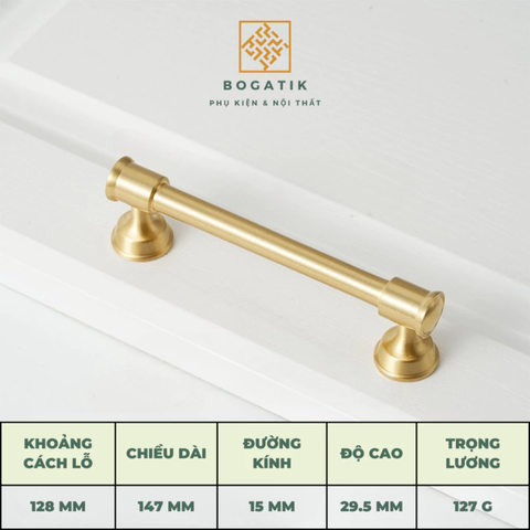 Tay nắm cửa tủ ngăn kéo, tay nắm tủ bếp chất liệu đồng thau cao cấp nhiều mẫu mã kích thước DT02