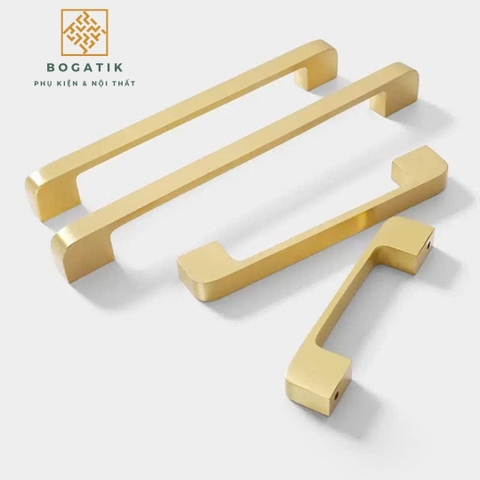 Tay nắm cửa tủ ngăn kéo tay nắm tủ bếp BOGATIK hình chữ U chất liệu đồng thau