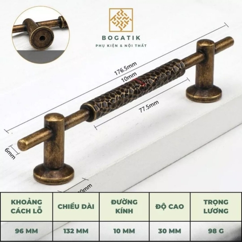 Tay nắm cửa tủ, tay nắm tủ màu Vintage, cổ điển cao cấp hợp kim kẽm siêu bền