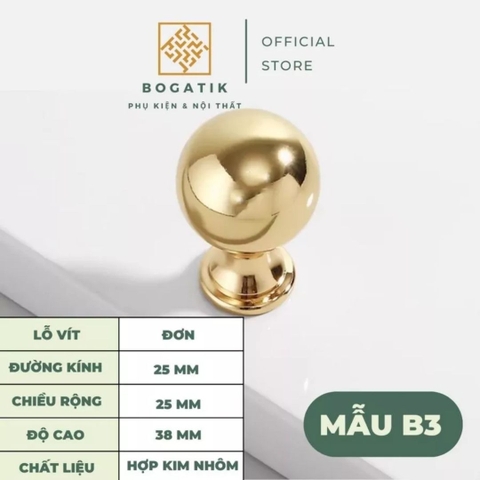 Núm tủ tay nắm cửa tủ ngăn kéo Bogatik núm tủ bếp chất liệu HỢP KIM NHIỀU MÀU hiện đại