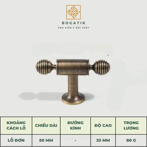 Tay nắm cửa tủ ĐỒNG THAU, tay nắm tủ quần áo, tủ bếp cao cấp màu đồng cổ DT812