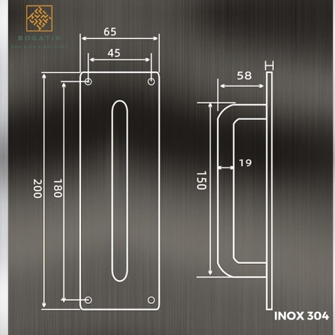Tay nắm cửa chất liệu inox 304 vô cùng cứng cáp, chống gỉ