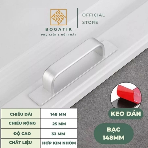 Tay nắm cửa tủ ngăn kéo tay nắm tủ bếp dùng keo dính không bắt vít đục lỗ tiện lợi hợp kim nhôm chất lượng tốt