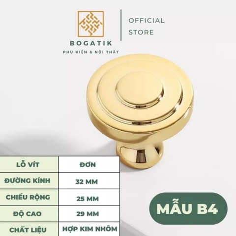 Núm tủ tay nắm cửa tủ ngăn kéo Bogatik núm tủ bếp chất liệu HỢP KIM NHIỀU MÀU hiện đại