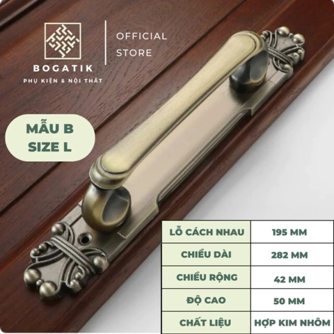 Tay nắm cửa tủ ngăn kéo tay nắm cửa phong cách cổ điển chất liệu hợp kim màu đồng sang trọng