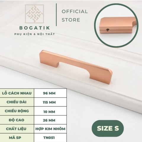 Tay nắm cửa tủ ngăn kéo tay nắm tủ bếp hình chữ U hợp kim nhôm màu vàng hồng, đen hiện đại mã TN05