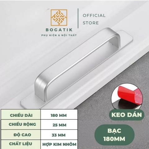 Tay nắm cửa tủ ngăn kéo tay nắm tủ bếp dùng keo dính không bắt vít đục lỗ tiện lợi hợp kim nhôm chất lượng tốt
